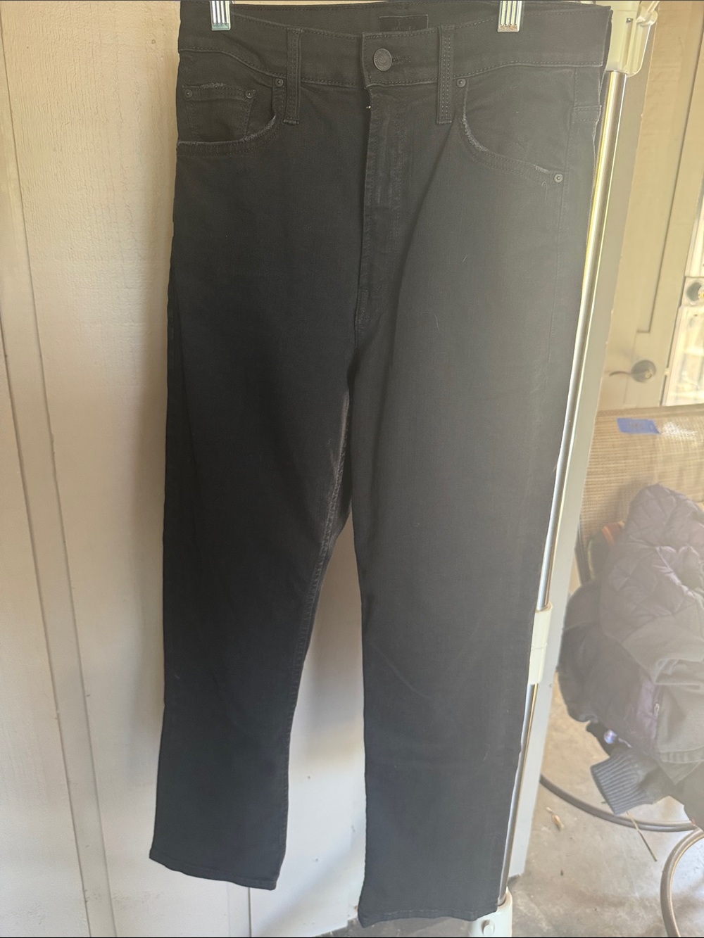 Mother black denim high waisted rider ankle